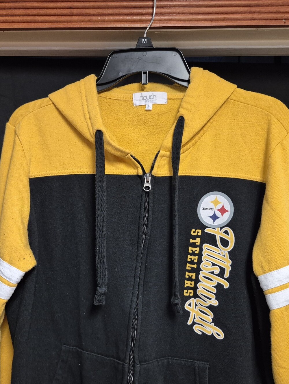 Pittsburgh Steelers Women's Black & Gold Zip Hoodie